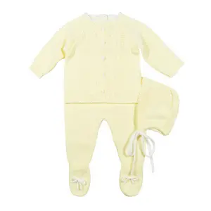 Newborn Baby Knit Outfit, ZigZag (Yellow)
