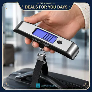 Travel Inspira Rechargeable Digital Luggage Scale, 110lb/50kg Portable Suitcase Weight Scale with Large Backlit Display, USB-C Charging Hanging Baggage Scale for Summer Travel, Mid-Year Deal Travel Essential, summerwins