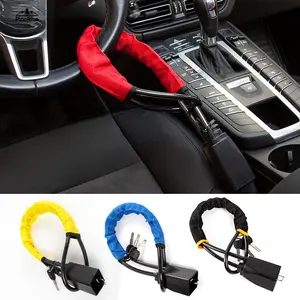 Thickened Steel Cable Car Steering Wheel Lock Multifunctional Anti-theft Safety Buckle Lock Universal Vehicle Anti-theft Lock For Outdoor Parking Use
