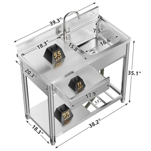 39''Sink with Drawer