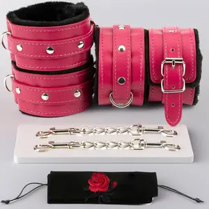 Leather Padded Ankle Straps & Wrist Cuffs, Adjustable Fitness Support Straps for Gym, Home Workouts & Sports Training, Comfortable Fit