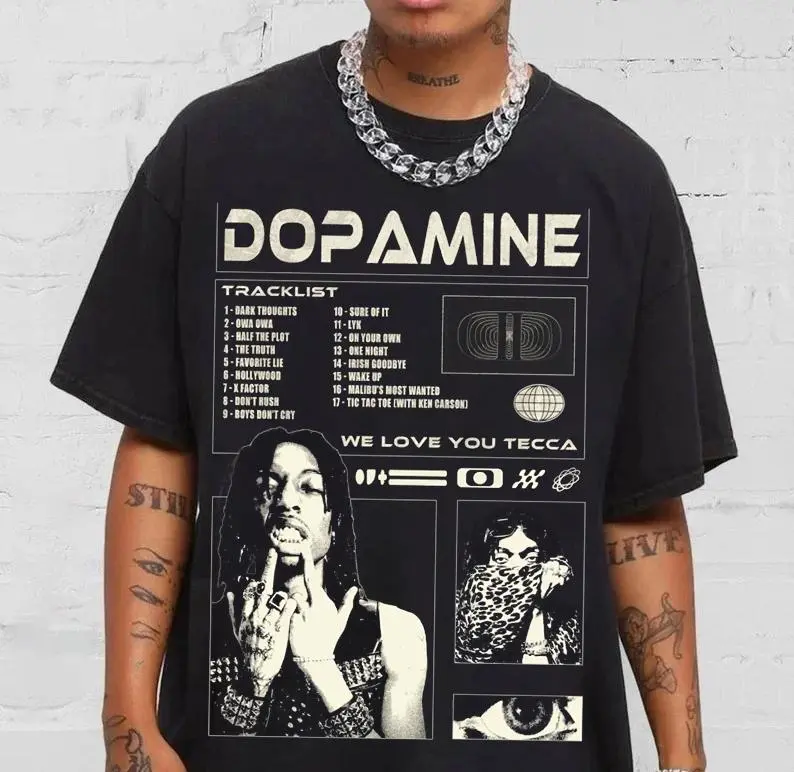 Lil Tecca Dopamine Vintage Graphic T-Shirt, Rap Album Tee, Streetwear Music Fan Shirt T080746