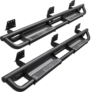 YITAMOTOR 6 inch Running Boards Compatible with 2019-2025 Ram 1500 New Body Crew Cab, Bolt-on Side Steps with Paintable Black Step Armor, Powder Coated Black and High Gloss Nerf Bar