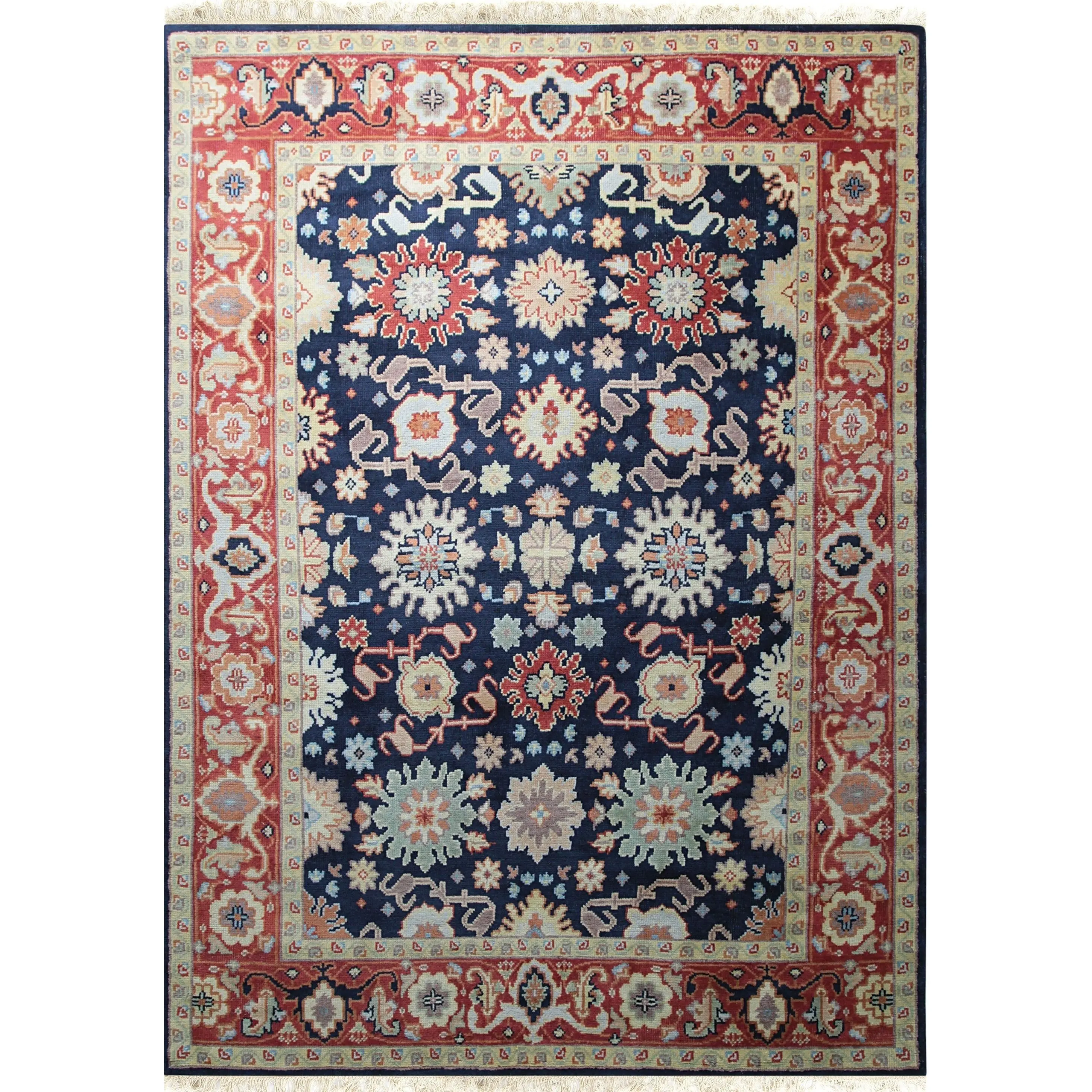 Chloe Amara Navy Hand Knotted Wool Rug