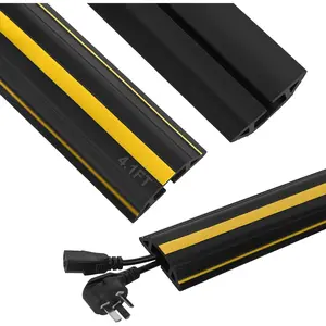Floor Cord Cover 4.1Ft Heavy Duty PVC Floor  Protector Electric Cord Hider  Management Floor Strip Extension Cord Covers  Raceway for Wires on Floor Inner  1.36" W x 0.43" H