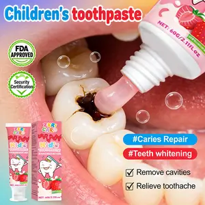 Children's Enamel Strengthening Toothpaste | Builds a Strong Defense Barrier Against Cavities | With Gentle Polishing Silica for a Brighter Smile | Mild Mint Flavor Kids Love | 60g for 3-12 Years Old Oral Brush Brush Foam Foaming Radiant Whitening
