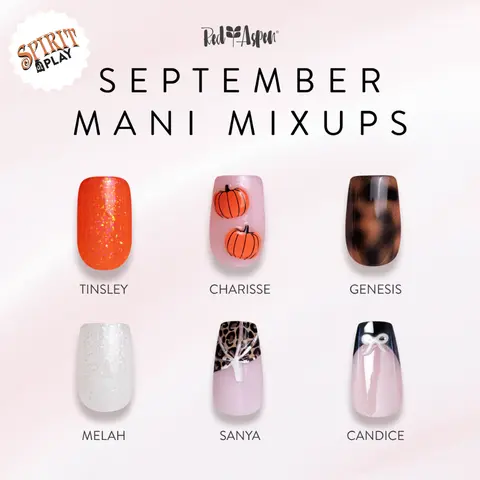 Red Aspen Mani Mixups: Spirit at Play Press On Nails Collection Salon-Quality Damage-Free 2-Week Wear Nail Dashes