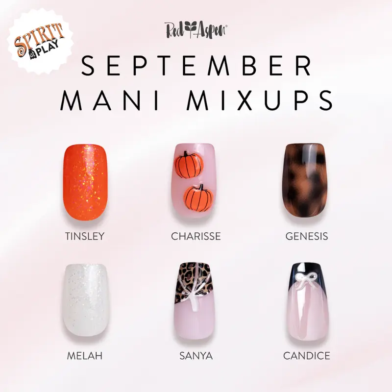 Red Aspen Mani Mixups: Spirit at Play Press On Nails Collection Salon-Quality Damage-Free 2-Week Wear Nail Dashes