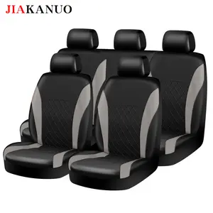JIAKANUO Universal 2/5-Seater Car Seat Covers , PU Leather Car Seat Protectors Full Set, Stylish Waterproof & Resistant Automobile Interior Auto Accessories for Car SUV Vehicle, Wide Compatibility, Car Essentials