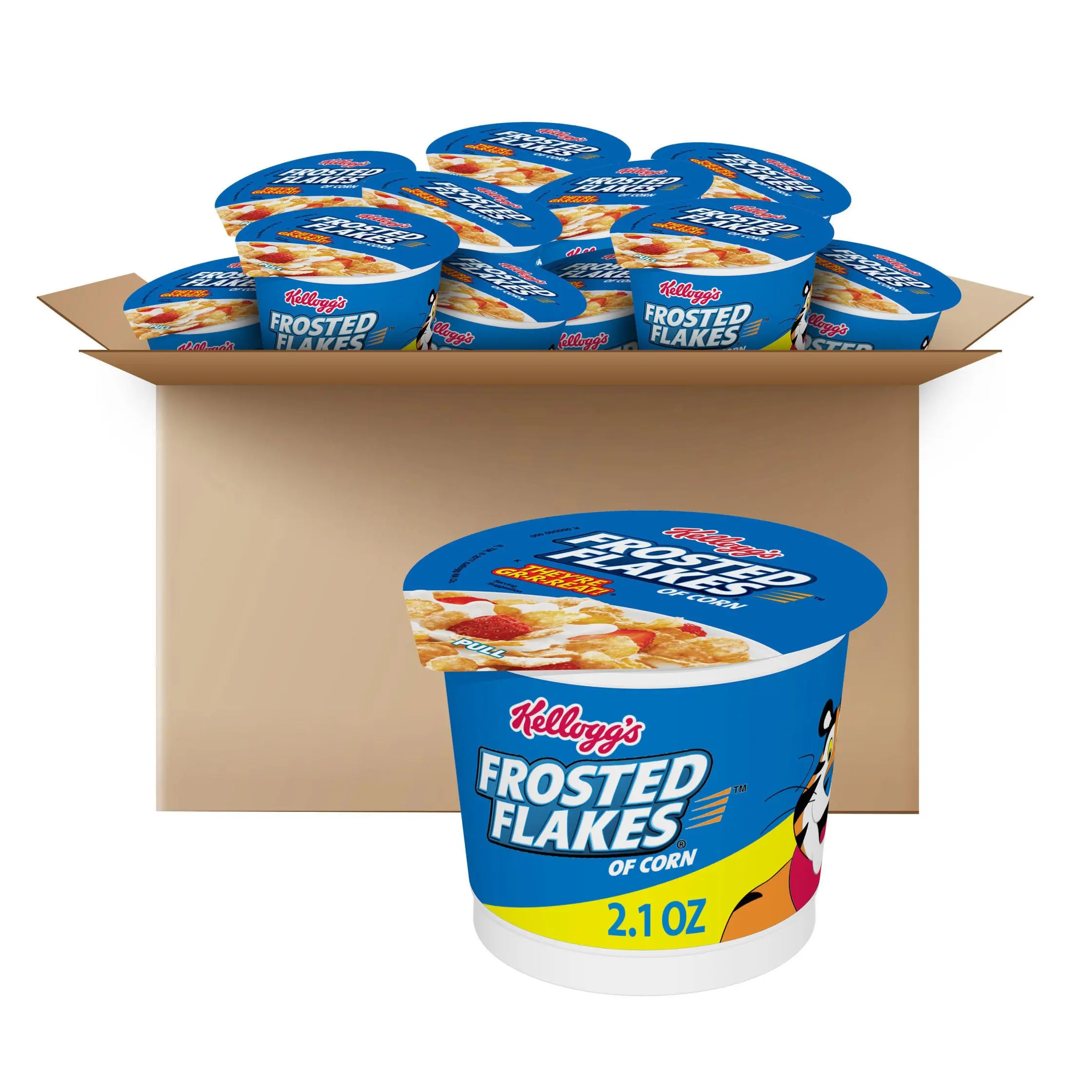 Frosted Corn Flakes Breakfast Cereal, Sweet Crispy Ready to Eat Cereal with 10 Vitamins and Minerals, 25.2 oz, 12 Count