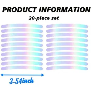 20 PCS Reflective Car Wheel Rim Stickers, Wheel Warning Adhesive Strips, Night Reflective Safety Exterior Accessories Decorative Decals Tape for Car