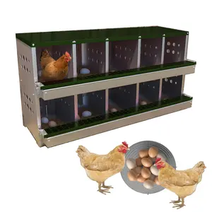 GAOMON 10-Compartment Wall-Mount Roll-Away Chicken Nesting Boxes Ultimate Convenience for Hen,Chicken & Duck Egg Laying,Green
