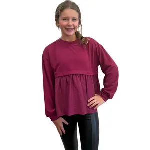 Berry Baby Doll Tunic Top