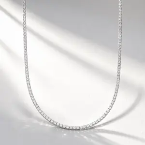 Simulated Diamond Tennis Necklace for Women, Classic 18"/20''/22" with Secure Box Clasp Safety Latch Simulated Diamond Tennis Necklace for Women, Classic 18"/20''/22" with Secure Box Clasp Safety Latch