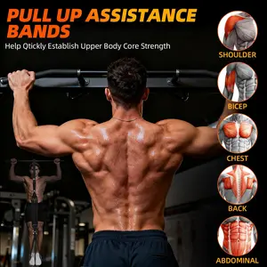 Pull Up Assistance Bands - Adjustable Heavy Duty Resistance Band for Pull Up Bar with 4 Assist Bands, Dual Footrests, Resistance Bands for Ｗorking Out, Str