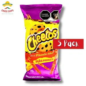 Cheetos Xtra Flamin' Hot | 5 Pack of Chips | Authentic Mexican Chips | Snack Crispy Spicy Crunchy | Authentic Mexican Chips & Snack by Chuco Chips