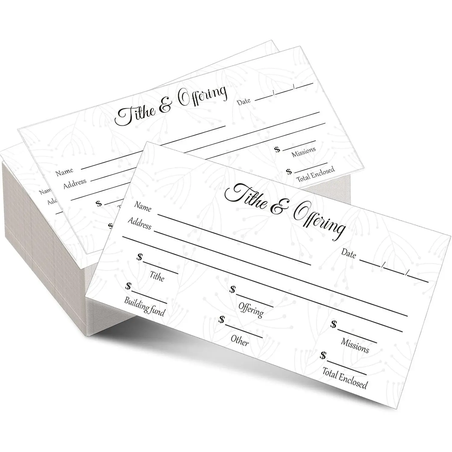 200 count Church Offering Envelopes My Offering Bill Size Envelope Church Tithe Envelopes for Donations, Religious Occasions(Elegant Style)