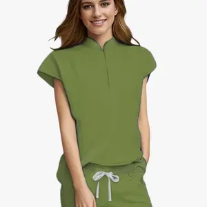 Grace Collar Oversized Scrub Top and High Waisted Jogger Pants
