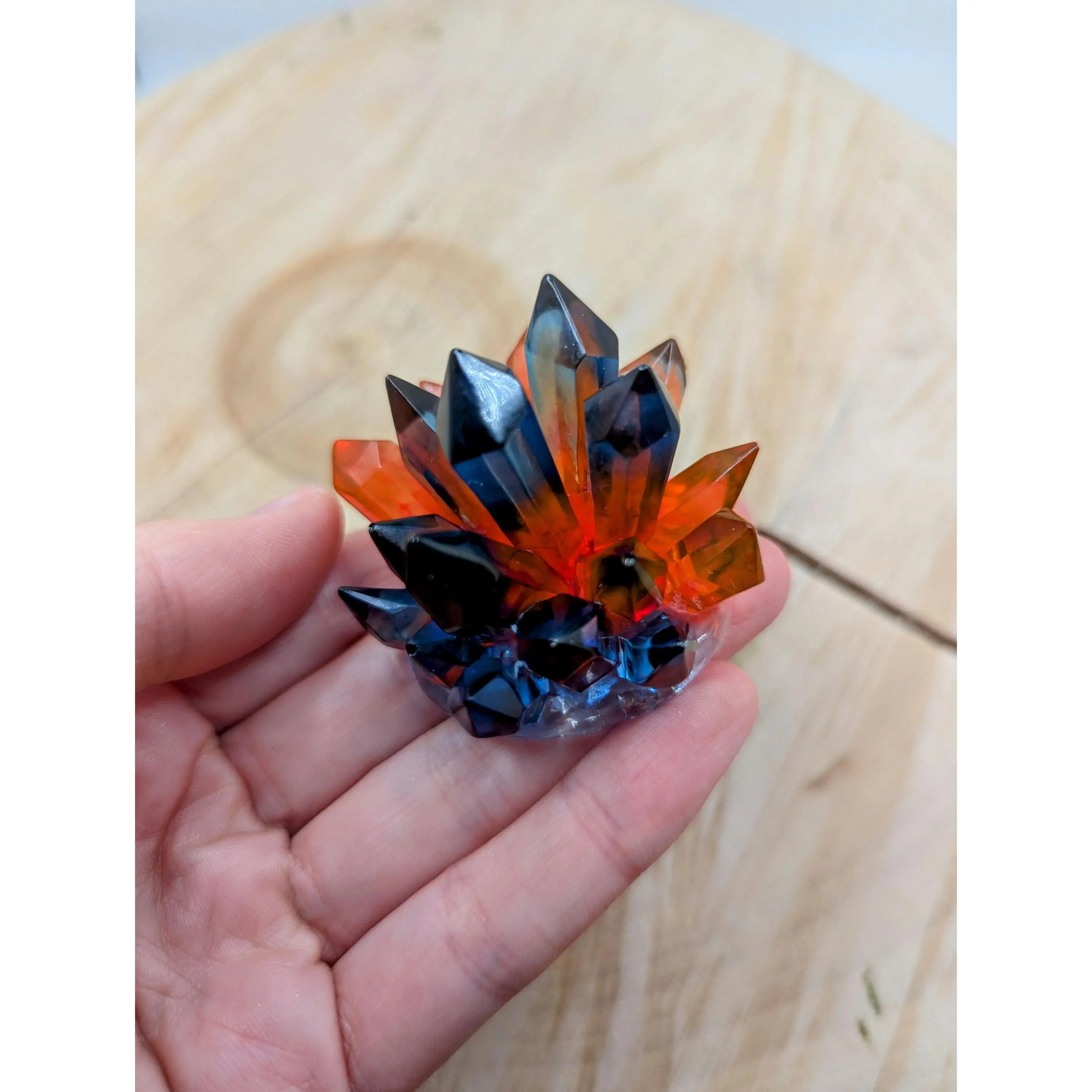 Geode Resin Gem Faux Calcite Red and Blue Resin Crystal Fake Stone Pirate Treasure TTPRG Prop Tabletop Game Master Gifts RPG Staff Top Wand
