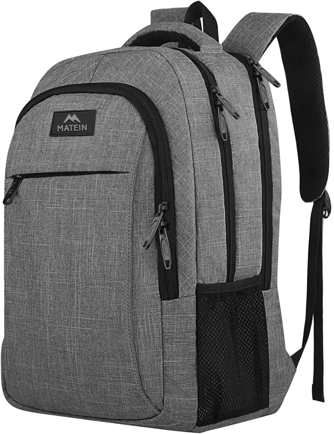 MATEIN Travel Laptop Backpack, 15.6 Inch College School Computer Bag, Grey | Slim Sturdy Business Daypack, Anti Theft Bookbag, Water Resistant, Gift for Men & Women, Personal Item Bag, Mochilas
