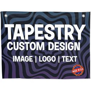 DreamController Custom Tapestry Personalized Wall Hanging with Your Photo, Text or Logo for Home & Events| HD Printed Fabric| Made in the USA| Multiple Sizeschic design  room bedroom