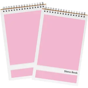 6x9 Inches 80 Sheets Steno Notebooks for Writing Notes in School University College & Office 2PCS Pink