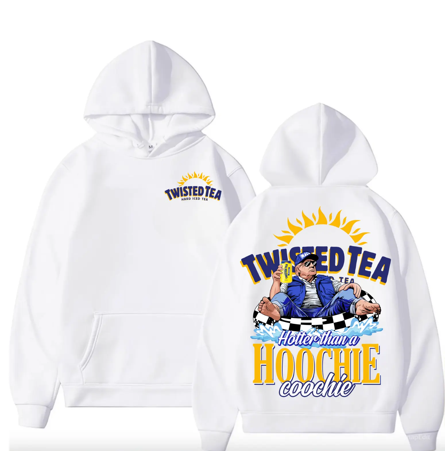 Twisted Tea Hotter Than A Hoochie Coochie Hoodie, Vintage Hoodie, Comfort Clothing, Cotton Fabric Shirt