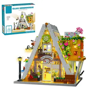 Flower House Building Set with LED Lights, DIY Botanical Flowers,Construction Glass Room Flower Shop Modular Building Kit, 1413 PCS MOC Toys Gift for Boys and Girls Age 14+ tiktokshopspringglowup
