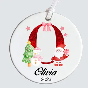 Personalized Name Ornament, Custom Ornament, Gift Idea, Name and Year, 2025, Family, Monogram Alphabet Ornament, Christmas Keepsake, Holiday christmas ornaments