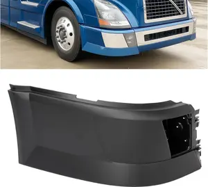 Bumper Corner Compatible with 2004-2018 Volvo VNL 300 430 630 670 730 780 Bumper Extension Corner w/Fog Light Hole Plastic ABS Painted Matte Black Right Side