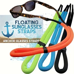 4pcs Floating Sunglasses Strap, Adjustable Neoprene Eyewear Retainer, Buoyant Glasses Float Cord for Water Sports, Anti-Slip Floating Sunglass Holder for Boating Kayaking Swimming Beach, Unisex