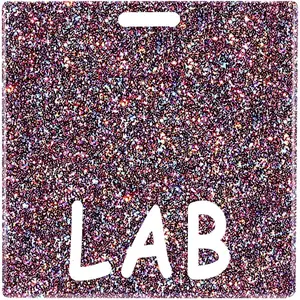 Iridescent LAB Badge Buddy Card Holder Bling LAB Tech Badge Reel Horizontal Glitter  Cards Accessories Badge Buddies  Tags ID Name Card Coworker Nurse Laboratory Gifts