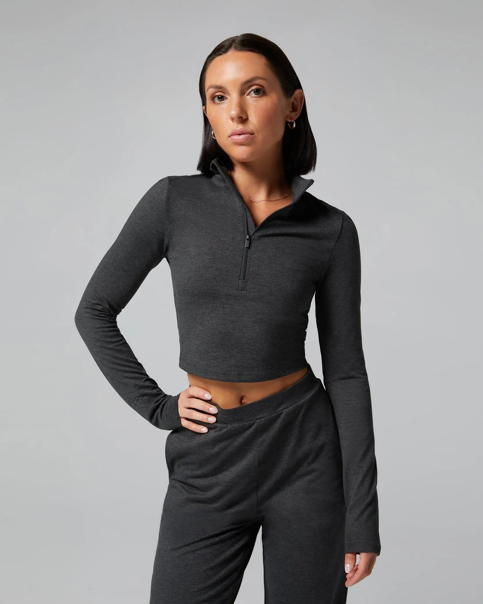 Cropped Half-zip Jacket