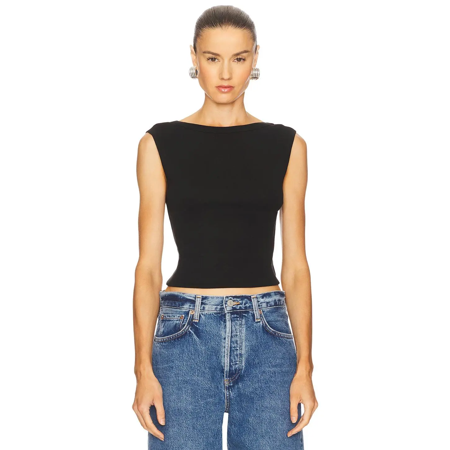 St. Agni Organic Cotton Ballerina Top in Black
