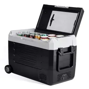 17QT Portable Car Cooler and Freezer Single-Zone Refrigerator with 12/24V DC and 100-240V AC Compact Electric Fridge for Camping Vehicles and Outdoor Use