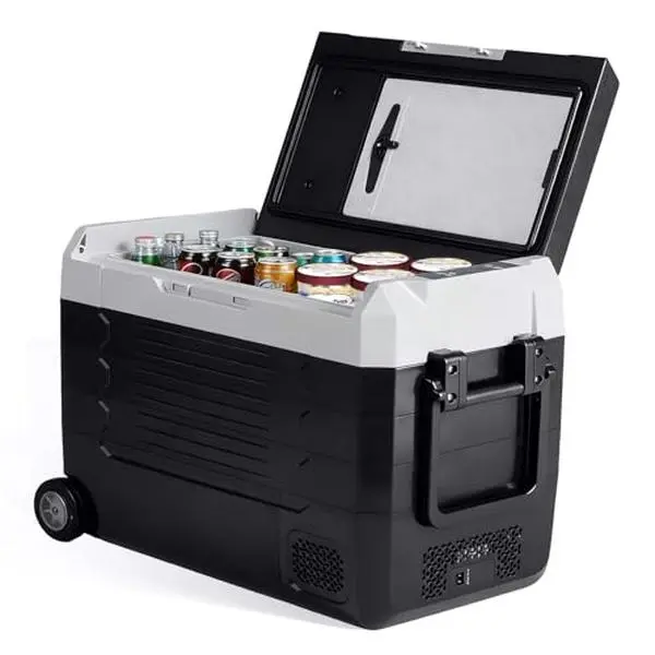 Portable 17QT Car Refrigerator Electric Cooler Freezer with Dual Power Compatibility -4℉ to 68℉ Compact Design for Outdoor Travel Camping and Road Trips