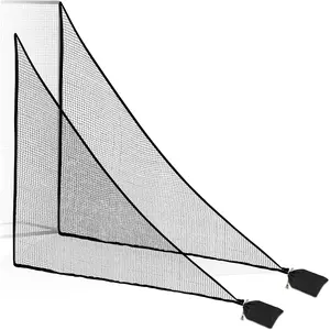 6-10ft 1/2PCS Nylon Side Net Golf Accessory with 1 Sang Bag, Easy to Install Side Net for Golf Nets and Simulator   Net Hitting Nets (Red/Black)