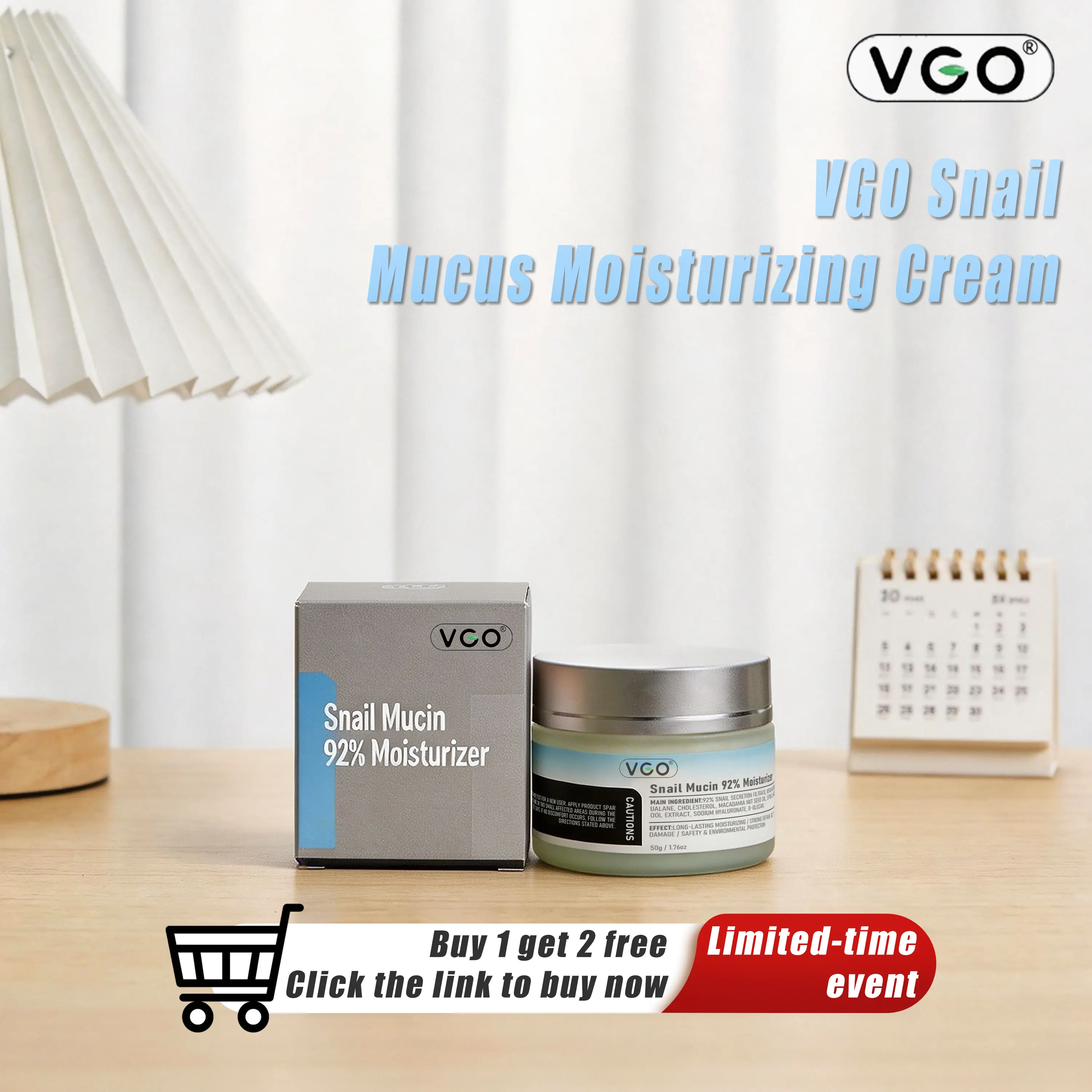 【Buy one get one free】VGO Skincare Duo Set: Snail Mucus Moisturizing + Vitamin C Essence, for daily skincare, repairing wrinkles and brightening skin tone.