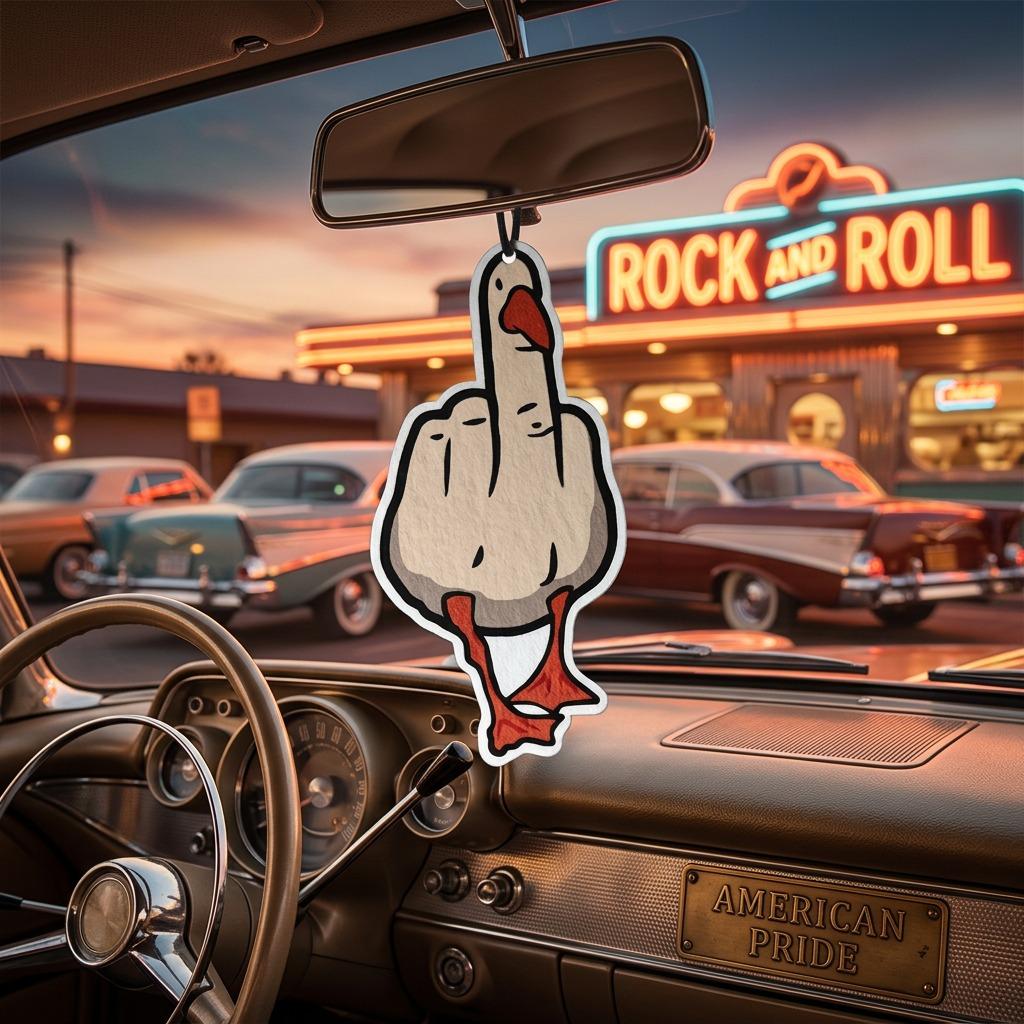 "No Chill" Duck Car Air Freshener Funny Middle Finger Decor Long Lasting French Vanilla Royal Ebony American Pride