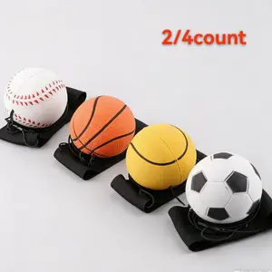 2/4 wrist elastic ball | Rubber material, mixed color design, suitable for reaction training, hand-brain coordination and body coordination, suitable for adults and the elderly, ideal for outdoor sports and party games.