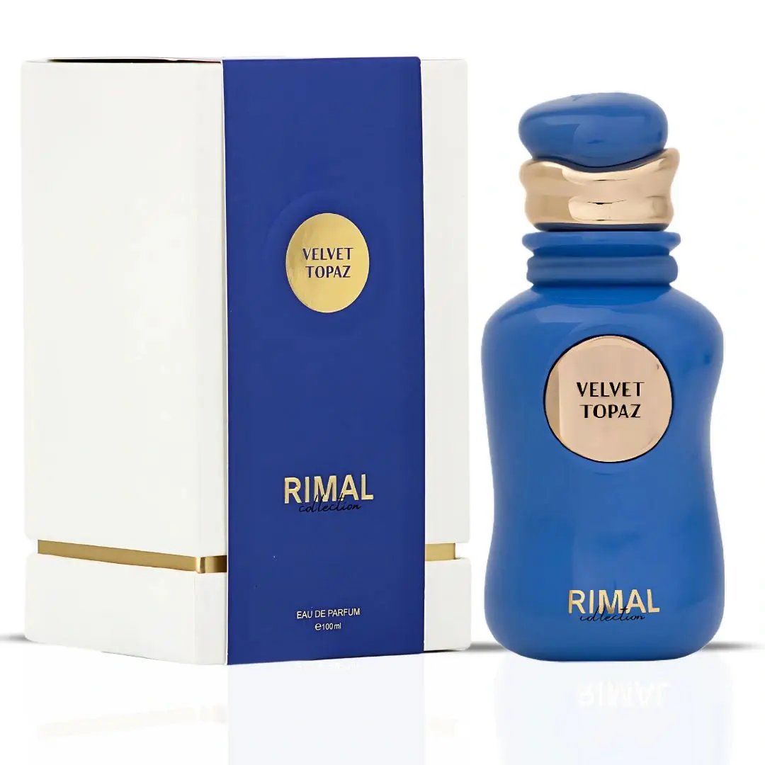 Velvet Topaz Eau de Parfum Spray 100ml (3.4 oz) by Rimal Collection | A Bold, Sophisticated Blend of Citrus, Spice & Warm Woods