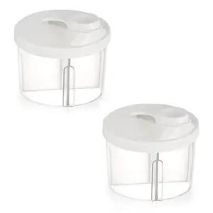 Baby Formula Dispenser On The Go, Non-Spill Rotating Four-Compartment Formula Container to Go, Milk Powder Kids Snack Container for Infant Toddler Travel Outdoor, White, 2 Pack