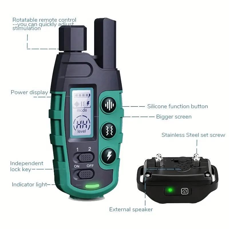 Rechargeable Dog Training Collar-3300FT Dog Training Behavior Aid, IP67 Waterproof Receiver, with 3 Training Modes training mode, for 5-120lbs Small Medium Large Dogs accessories
