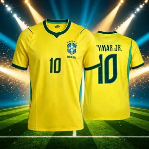 2026 Brazil National Home Away 10# Neymar 7# 11# Short Long Sleeve Soccer Jersey Fans Version Breathable