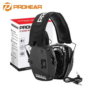 PROHEAR 030 Bluetooth Earmuffs NRR 22dB Hearing Protection Adjustable Headband Lightweight Wireless Shooting Gel Pads for Gun Range
