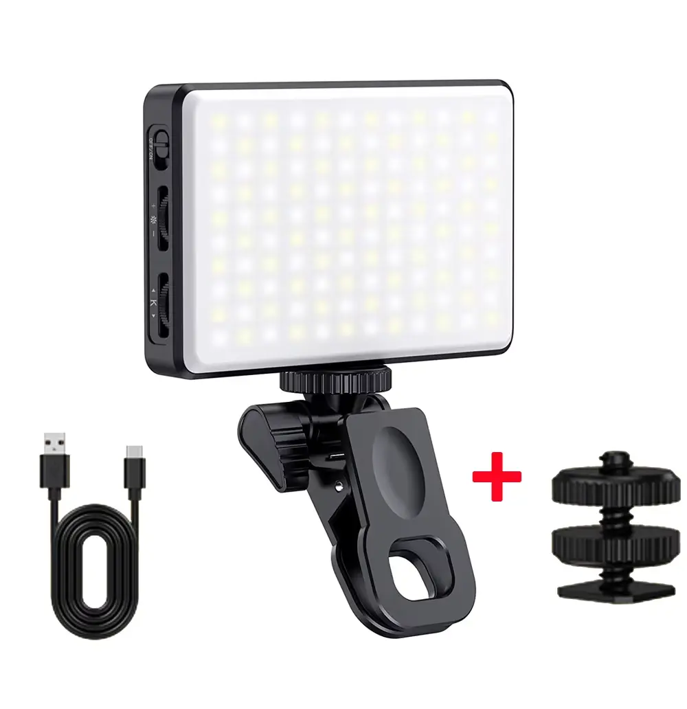 LED Selfie Light Phone Fill Light 120 LED 3000Mah Rechargeable Portable Video Light for Tiktok Vlog Video Conference Selfie T-WOLF