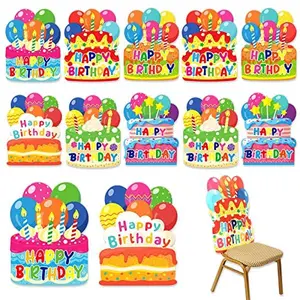 2/6 Pcs Back to School Birthday Chair Covers for Classroom Chairs Non Woven Reusable Birthday Seat Covers for Teacher Hacks Primary Middle School Home Decor