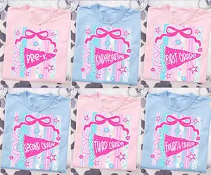 [FREESHIP] Retro Striped Floral Pennant Flag School Grade Coquette T-Shirts, Pre-K to 4th Grade T-Shirts, Back To School T-Shirts, Cottagecore T-Shirts, Grandmillennial T-Shirts, Unisex T-Shirts