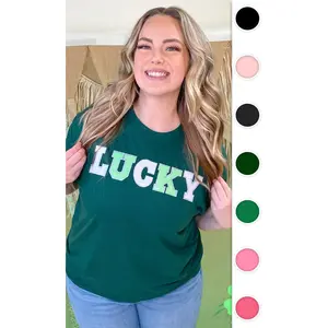 Lucky St Patricks Day Sequin Graphic T-Shirt