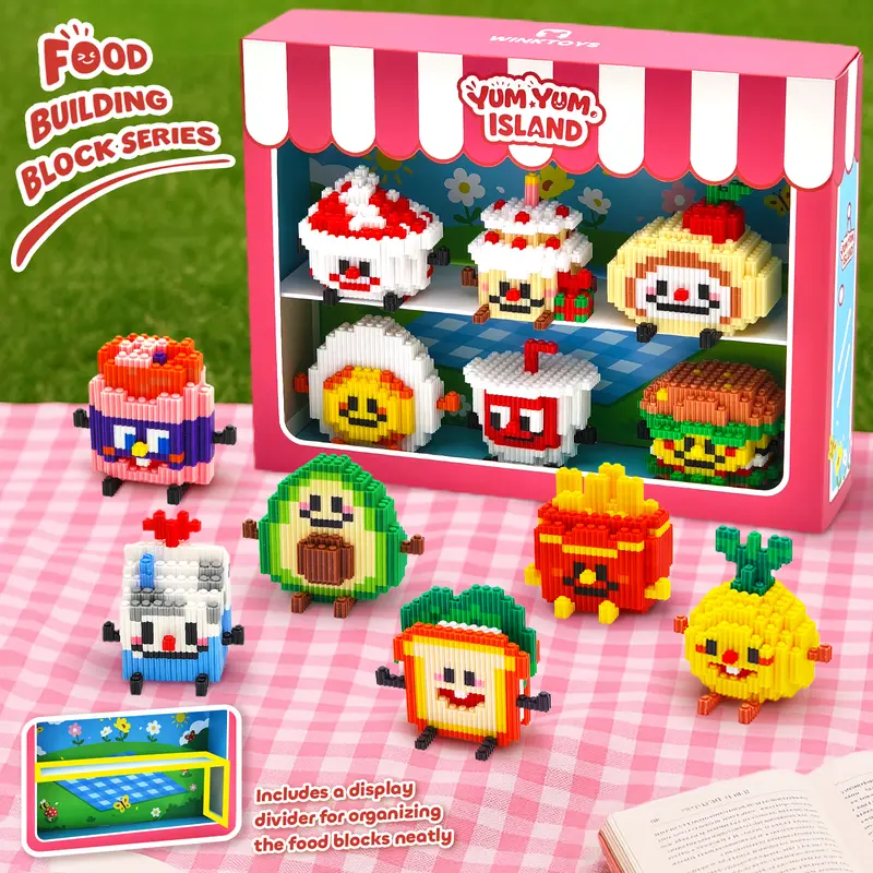 Food Building Block,Winktoys building block, Food Toys,Birthday Gift, Fruit Building Blocks,Trend Decoration,Christmas Gift,Brick,Family Bonding,Brick,Black Friday,Christmas